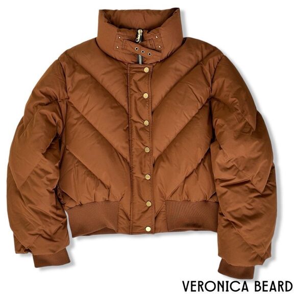 COPY - Veronica Beard **NWT** Burdette Quilted Down Puffer in Dark Ochre - Picture 6 of 9
